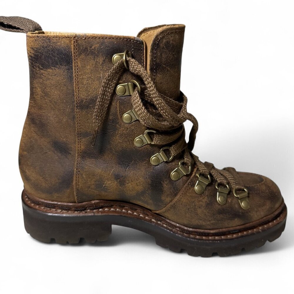 Women's Grenson Nannette Hiker Combat Boot UK 4.5 Brown Distressed Leather NWOT - Picture 8 of 11